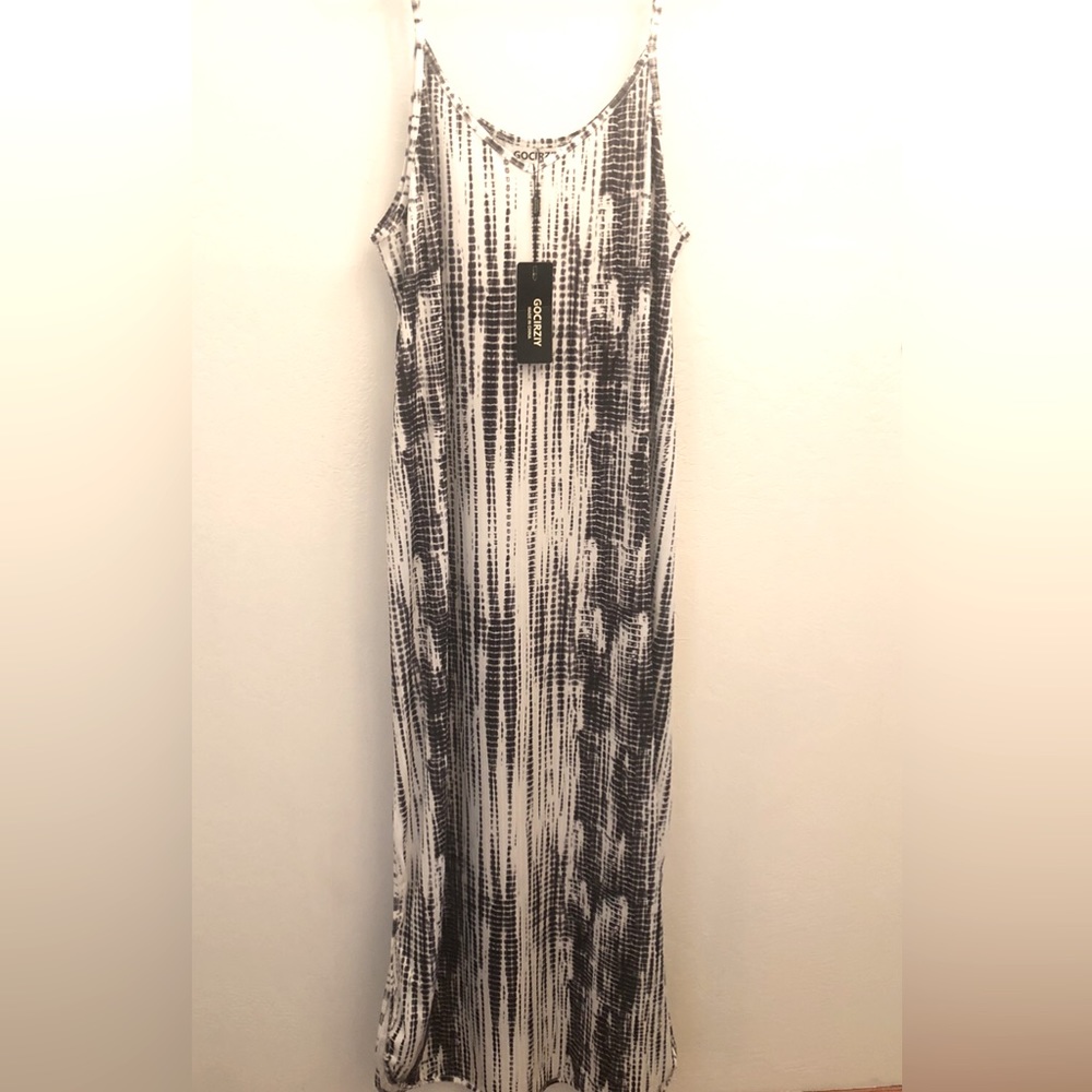 Black & White Maxi dress, Size Large, Tie dye